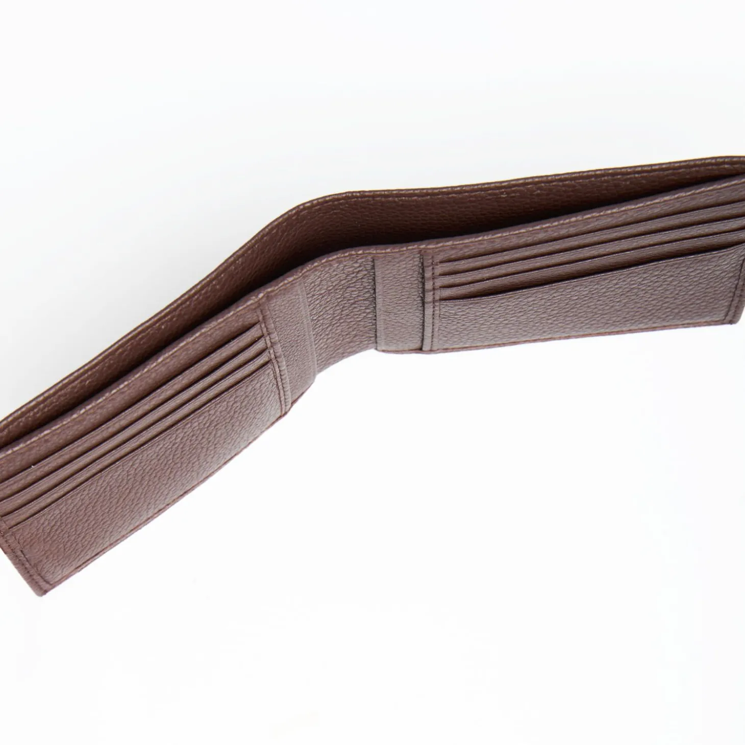 Dark Brown Hammered Leather Horizontal Wallet