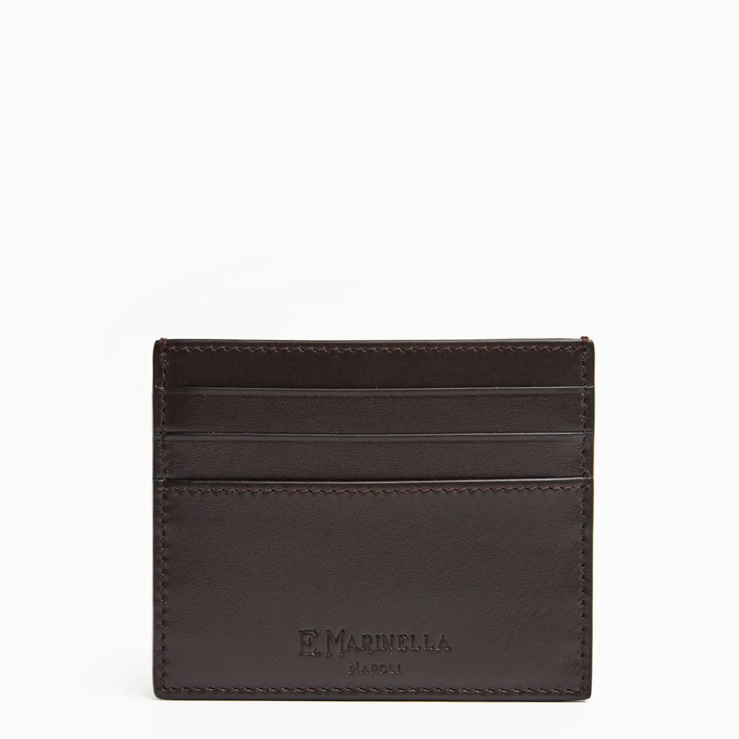 Dark Brown Leather Credit Card Holder - 7 Compartments