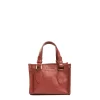 Dark Brown Mini Shopping Bag In Hammered Leather