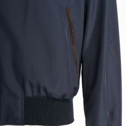 Dark Brown Reversible Suede Leather And Nylon Jacket