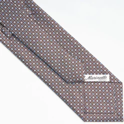 Dark Brown Sartorial Classic Silk Tie Small Flower Pattern
