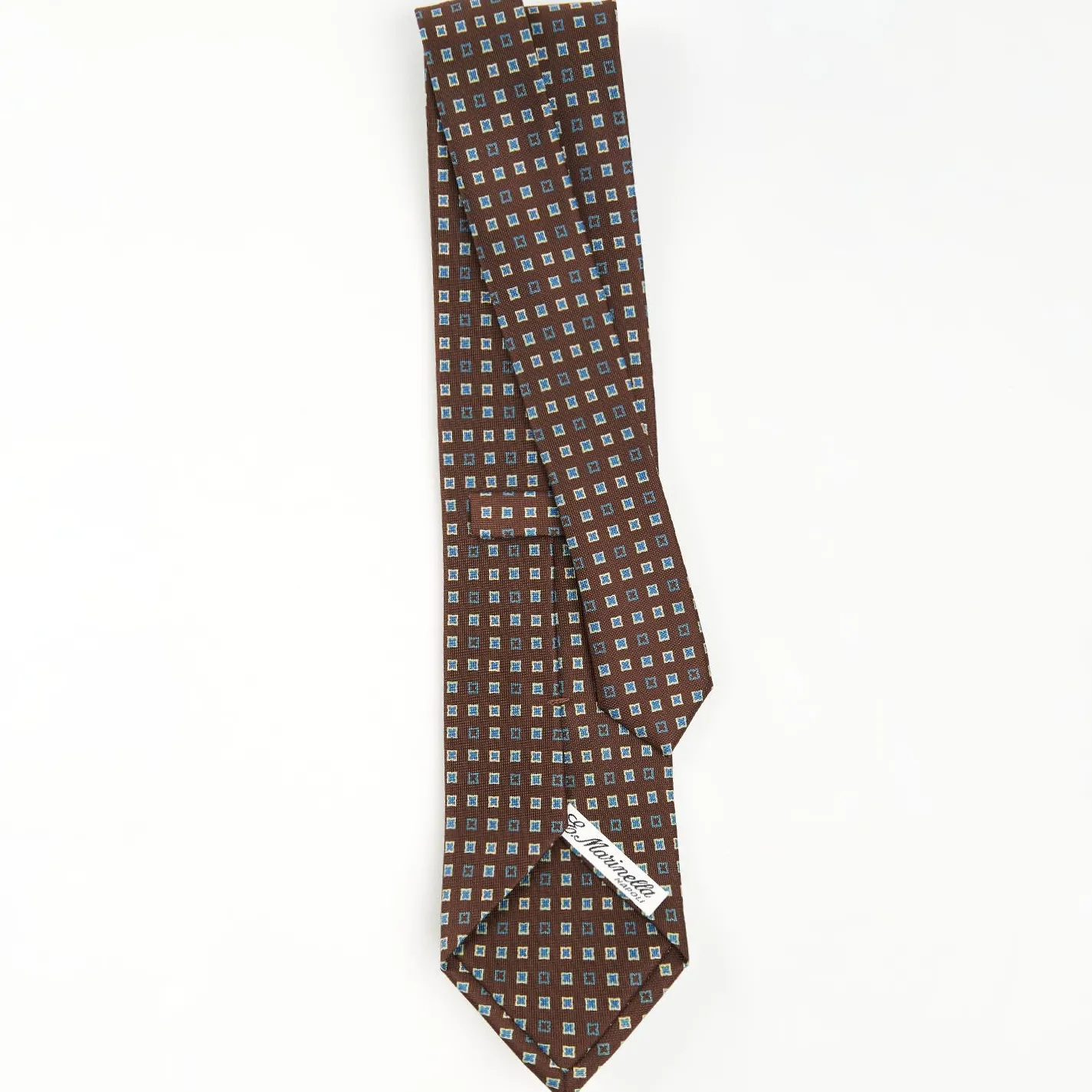 Dark Brown Sartorial Classic Silk Tie - Small Flower Pattern