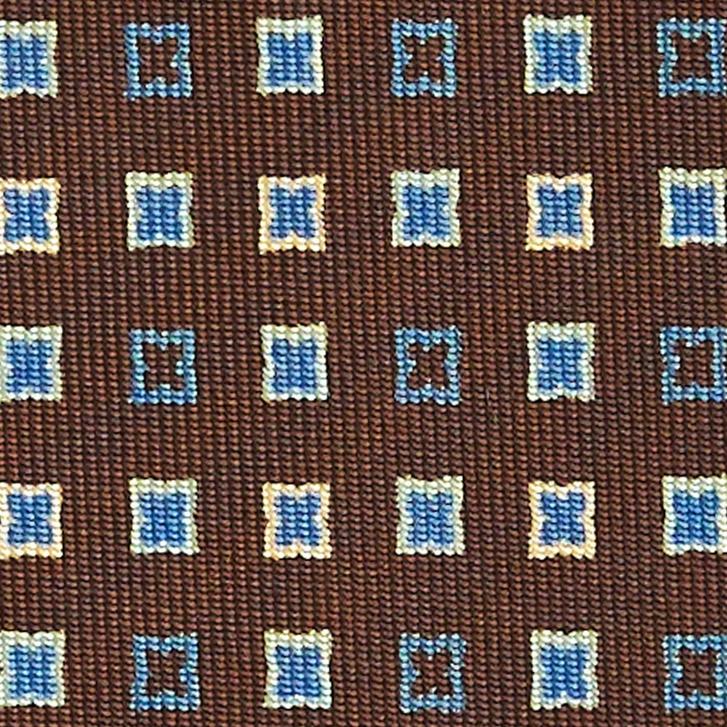Dark Brown Sartorial Classic Silk Tie - Small Flower Pattern