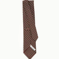 Dark Brown Sartorial Classic Tie - Small Flower Pattern