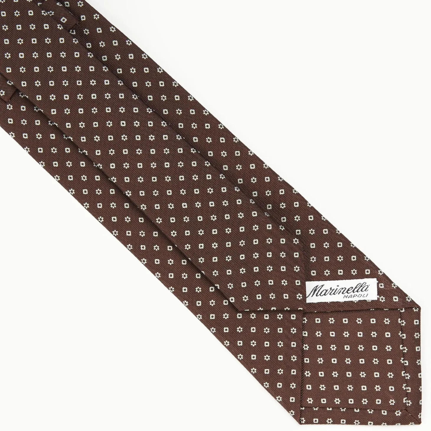 Dark Brown Sartorial Classic Tie - Small Flower Pattern