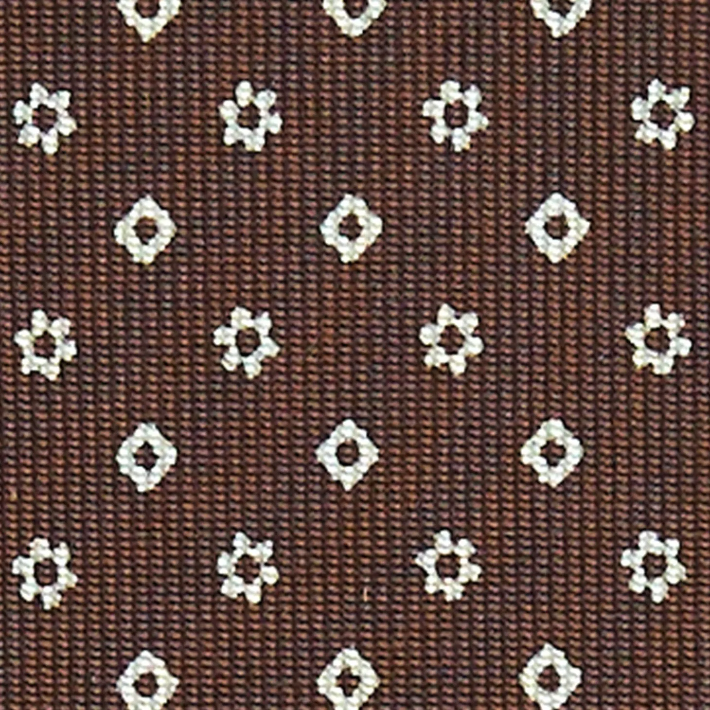 Dark Brown Sartorial Classic Tie - Small Flower Pattern