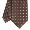 Dark Brown Sartorial Classic Silk Tie - Small Flower Pattern