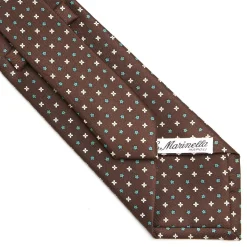 Dark Brown Sartorial Classic Silk Tie - Small Flower Pattern