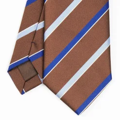 Dark Brown Sartorial Striped Silk Tie