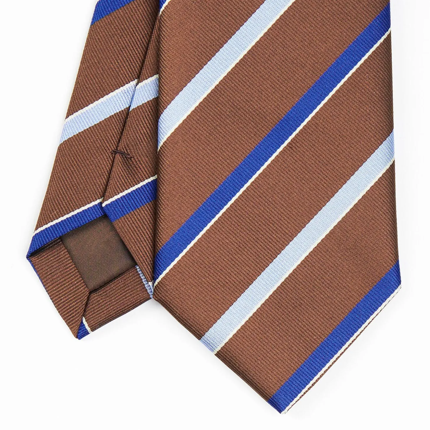 Dark Brown Sartorial Striped Silk Tie