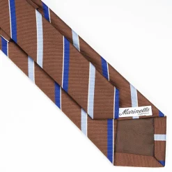 Dark Brown Sartorial Striped Silk Tie