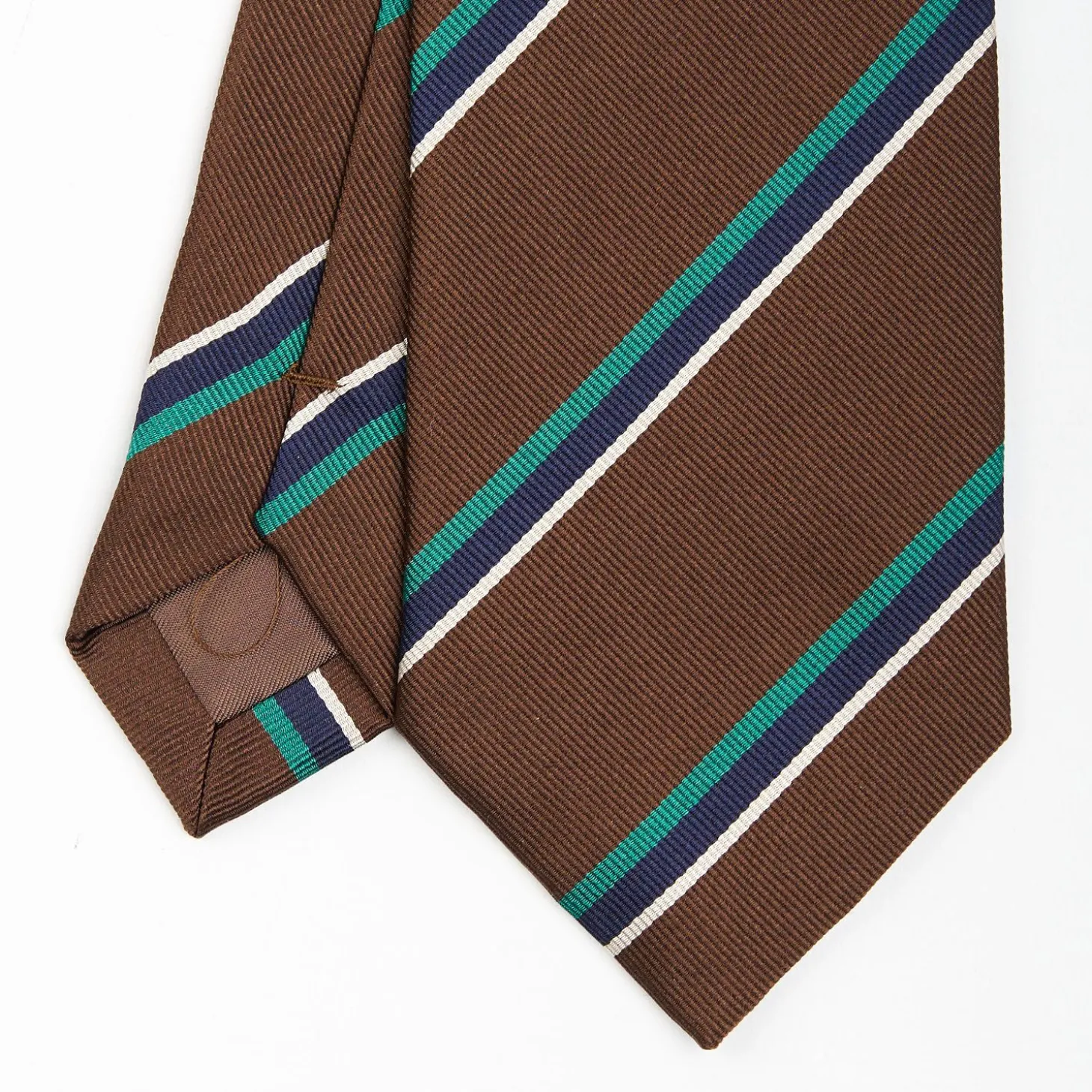 Dark Brown Sartorial Striped Silk Tie