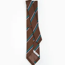Dark Brown Sartorial Striped Silk Tie
