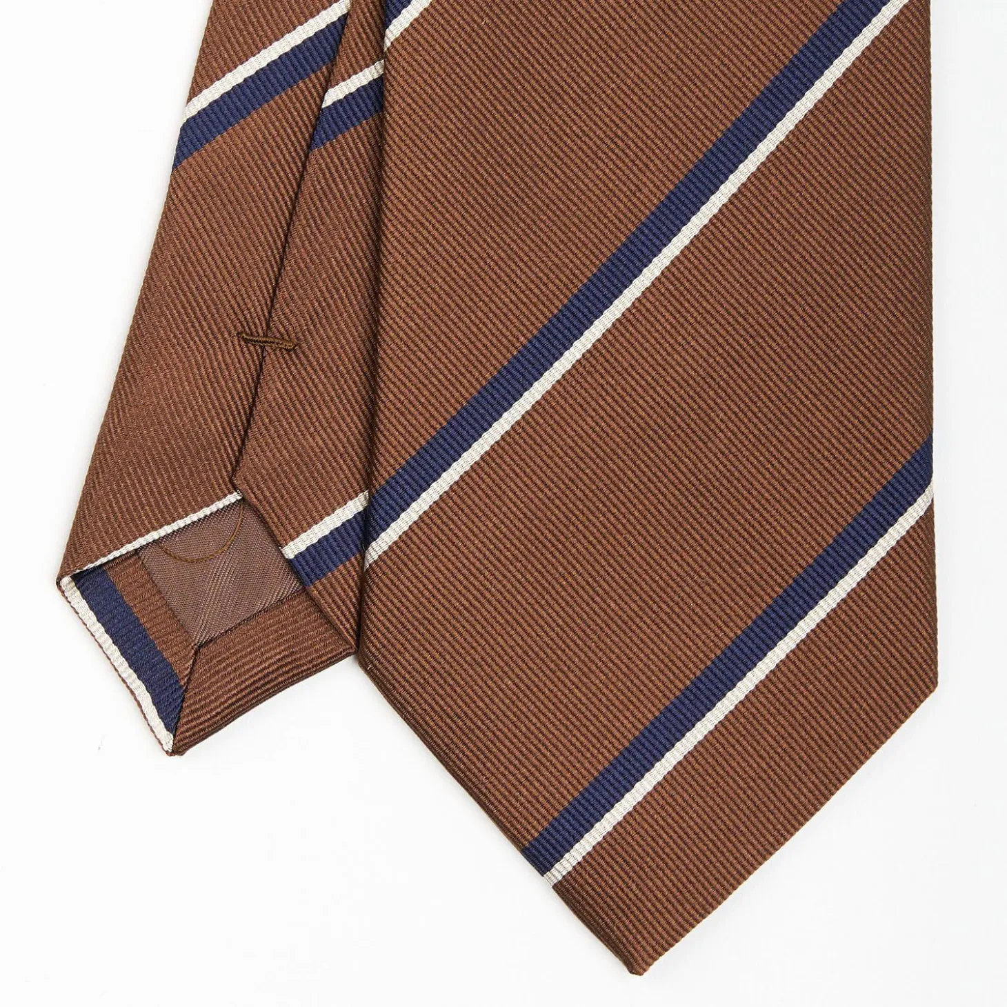 Dark Brown Sartorial Striped Silk Tie