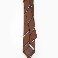 Dark Brown Sartorial Striped Silk Tie