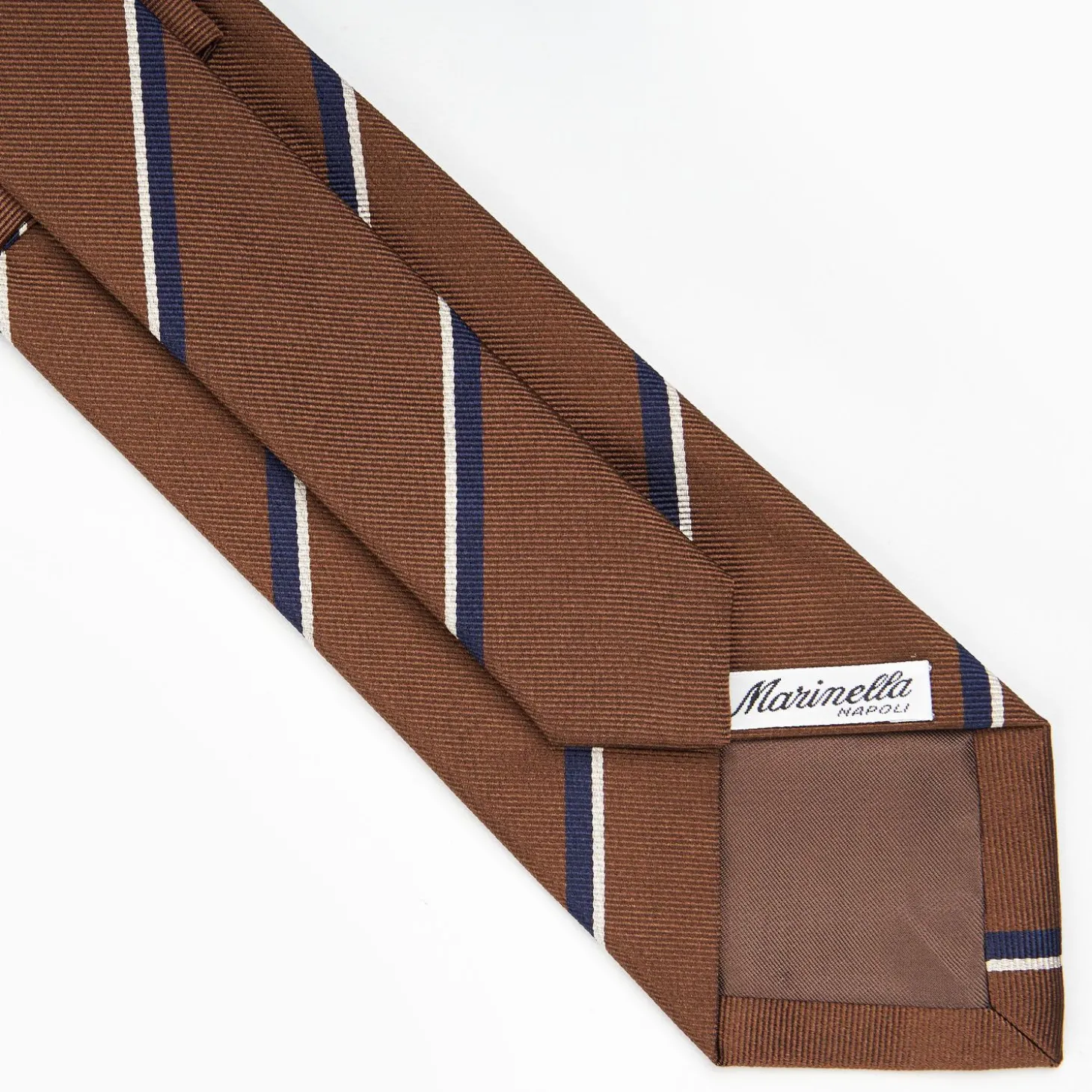 Dark Brown Sartorial Striped Silk Tie