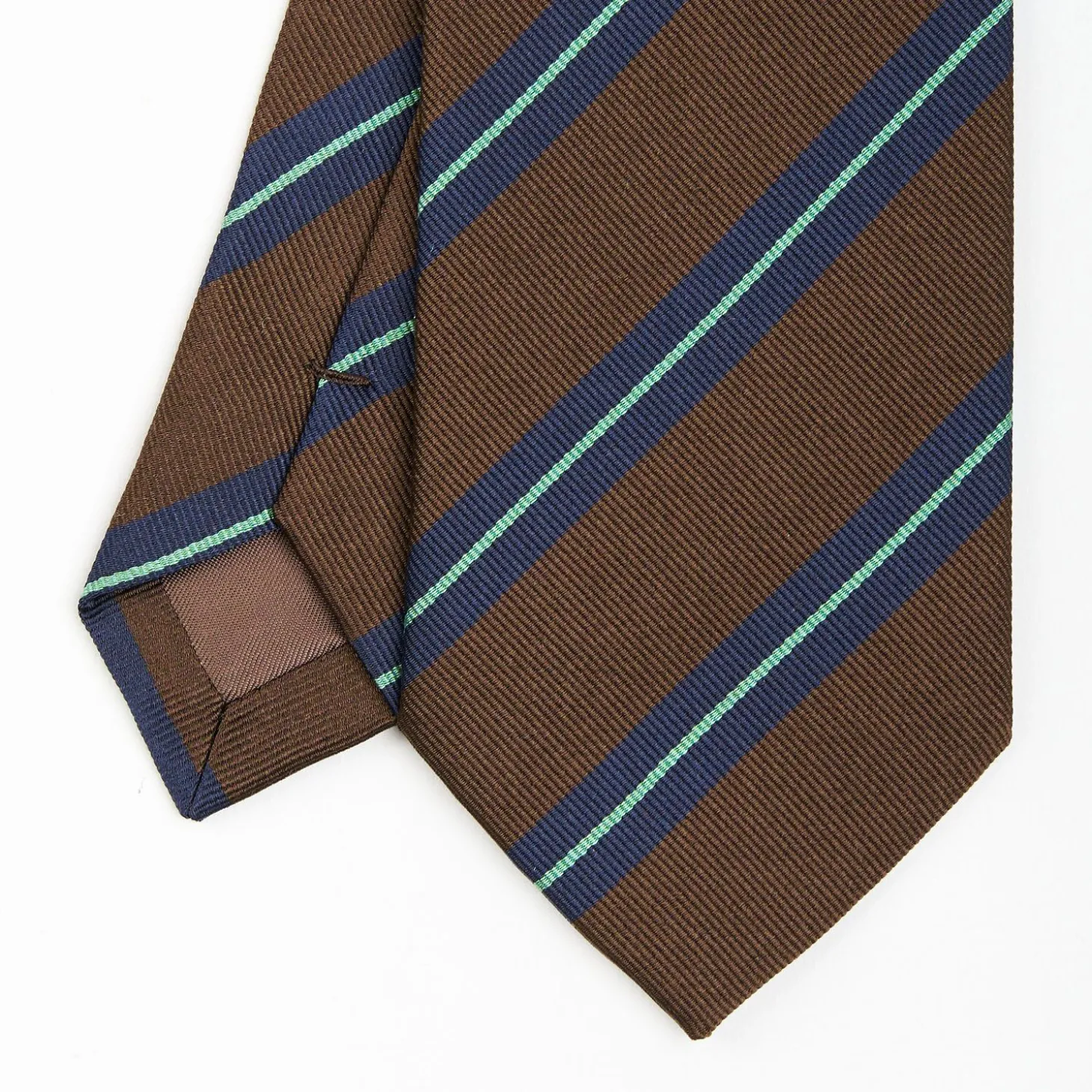 Dark Brown Sartorial Striped Silk Tie