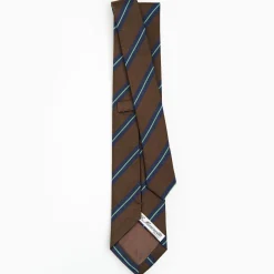 Dark Brown Sartorial Striped Silk Tie