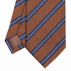 Dark Brown Sartorial Striped Silk Tie