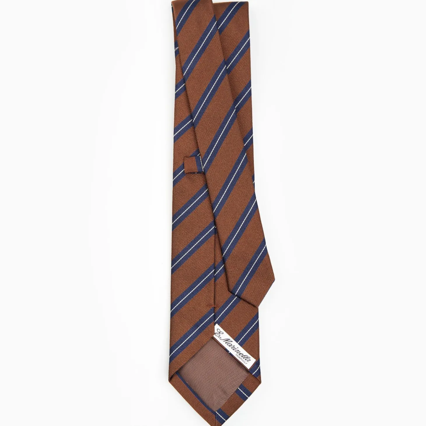 Dark Brown Sartorial Striped Silk Tie