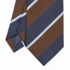Dark Brown Sartorial Striped Silk Tie