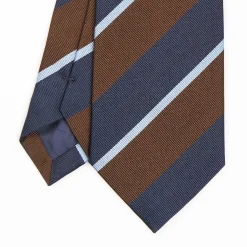 Dark Brown Sartorial Striped Silk Tie