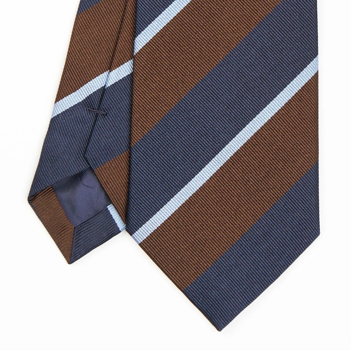Dark Brown Sartorial Striped Silk Tie