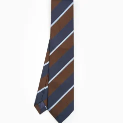 Dark Brown Sartorial Striped Silk Tie