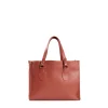 Dark Brown Shopping Bag In Hammered Leather