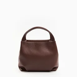 Dark Brown Textured Leather Soft Mini Bag