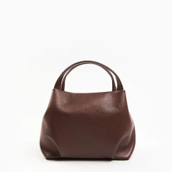 Dark Brown Textured Leather Soft Mini Bag