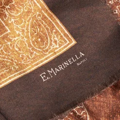 Dark Brown Wool And Silk Stole Alternate Checks