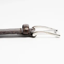 Dark Chocolate Belt In Alligator