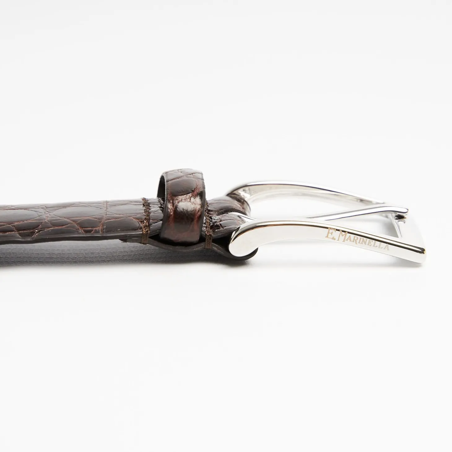 Dark Chocolate Belt In Alligator