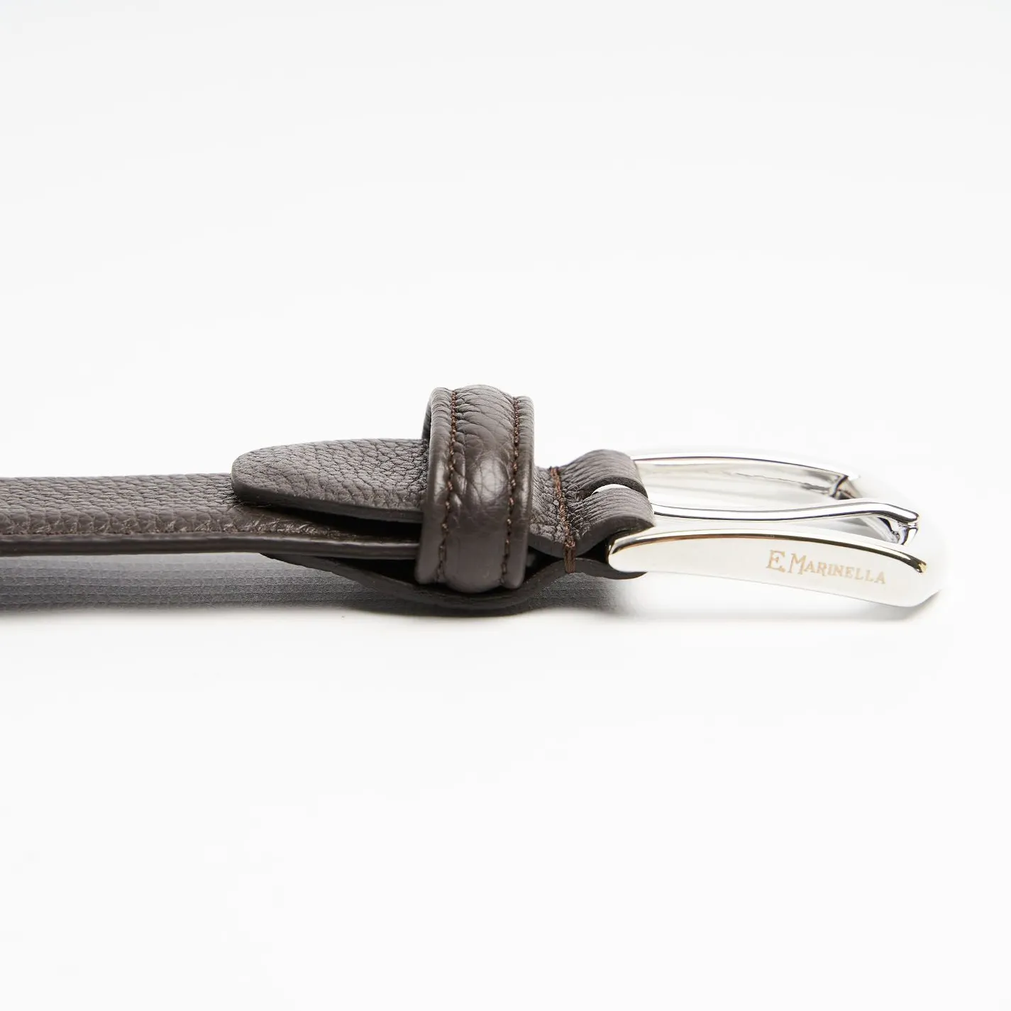 Dark Chocolate Belt In Fine-Grained Leather