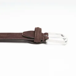 Dark Chocolate Belt In Nabuk