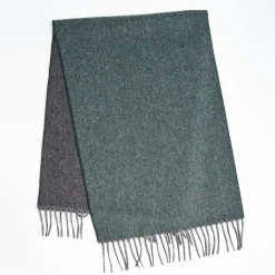 Dark Green And Gray Double-Faced Cashmere Scarf
