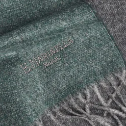 Dark Green And Gray Double-Faced Cashmere Scarf