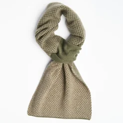 Dark Green And Light Brown Cashmere Neck Warmer