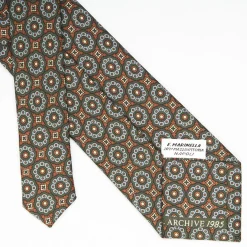 Dark Green Archivio Collection Silk Tie 1985-04