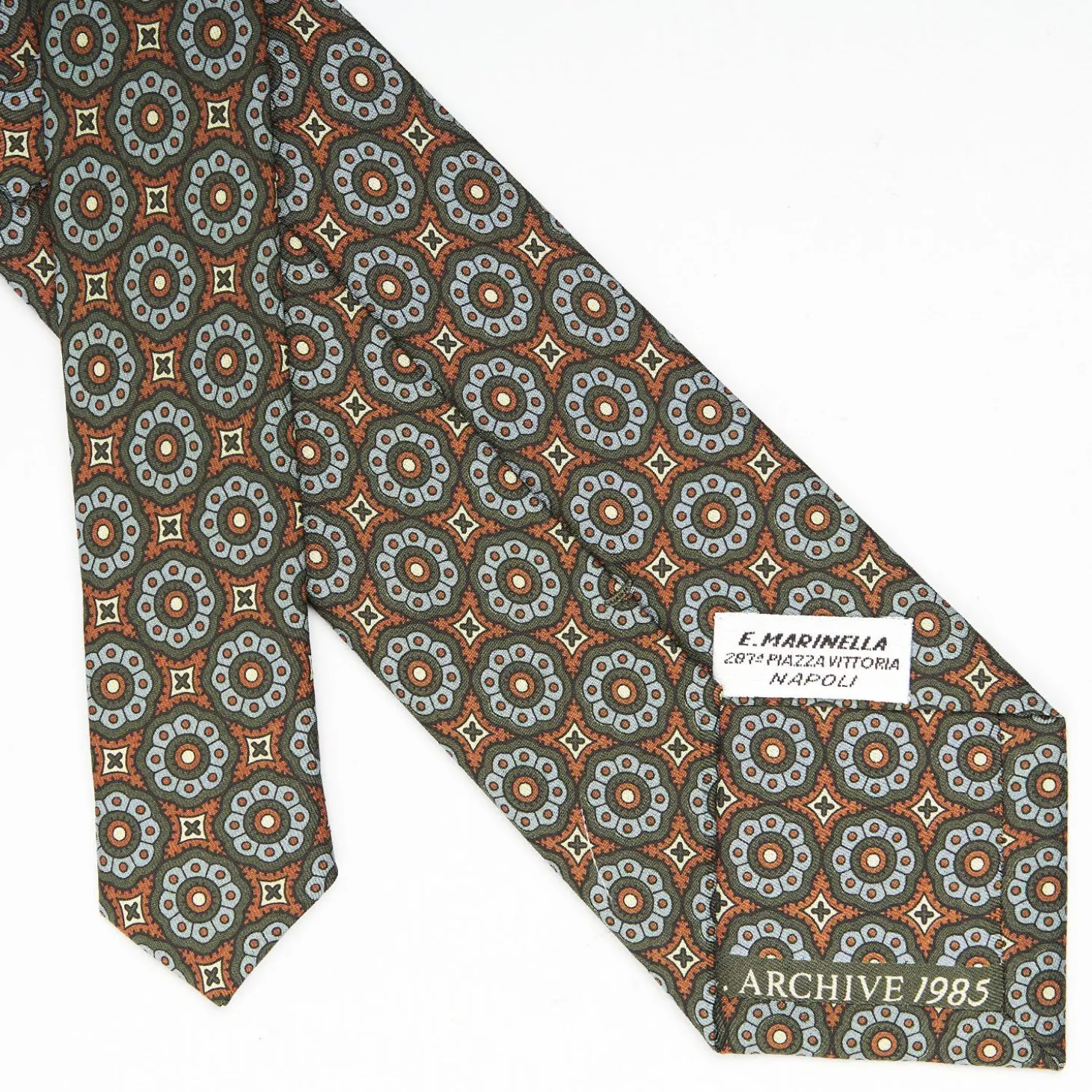 Dark Green Archivio Collection Silk Tie 1985-04