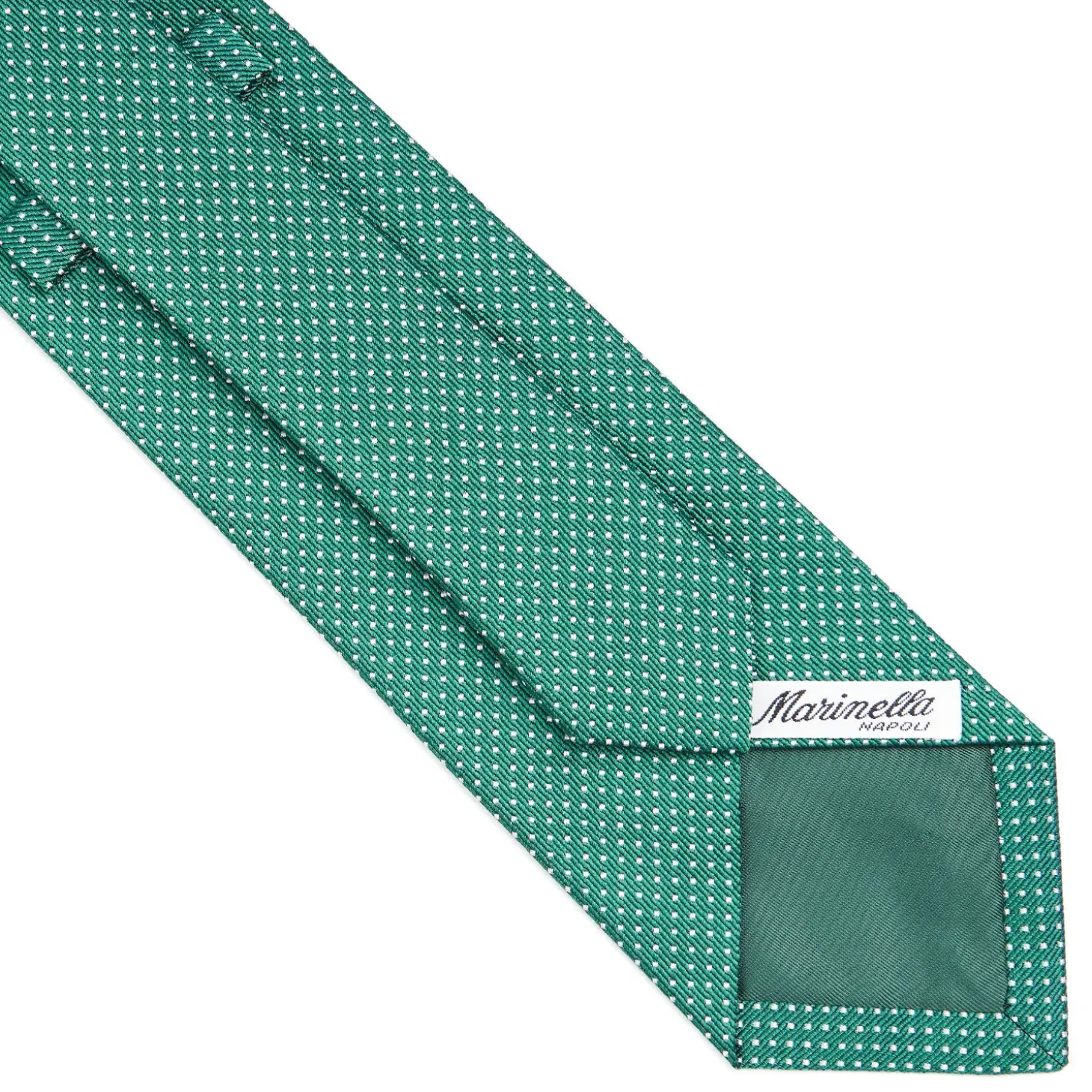 Dark Green Ceremonial Jacquard Silk Tie Small Geometric Pattern