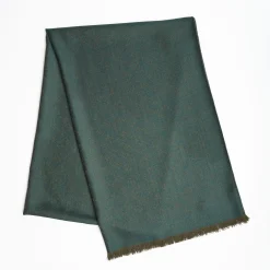 Dark Green Em Logo Scarf In Wool And Cashmere