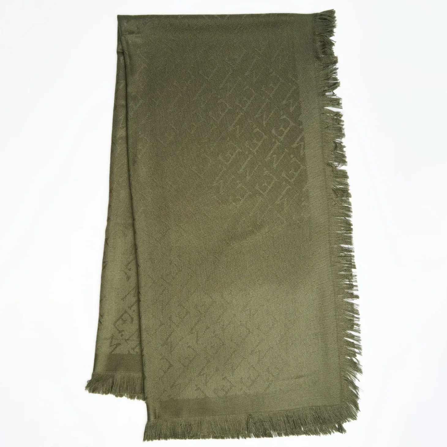 Dark Green Em Logo Wool And Silk Stole