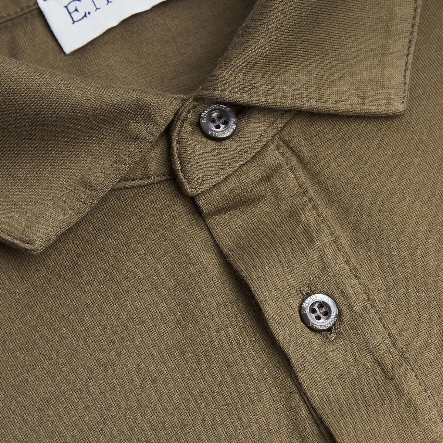 Dark Green Jersey Long Sleeve Polo Shirt
