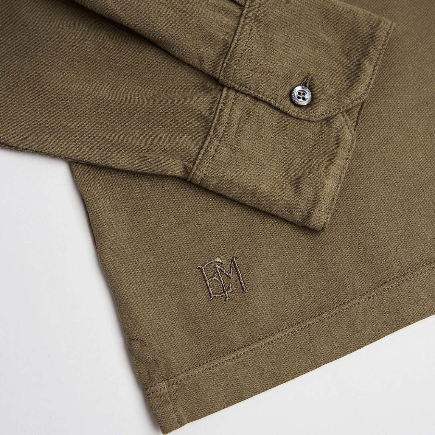 Dark Green Jersey Long Sleeve Polo Shirt