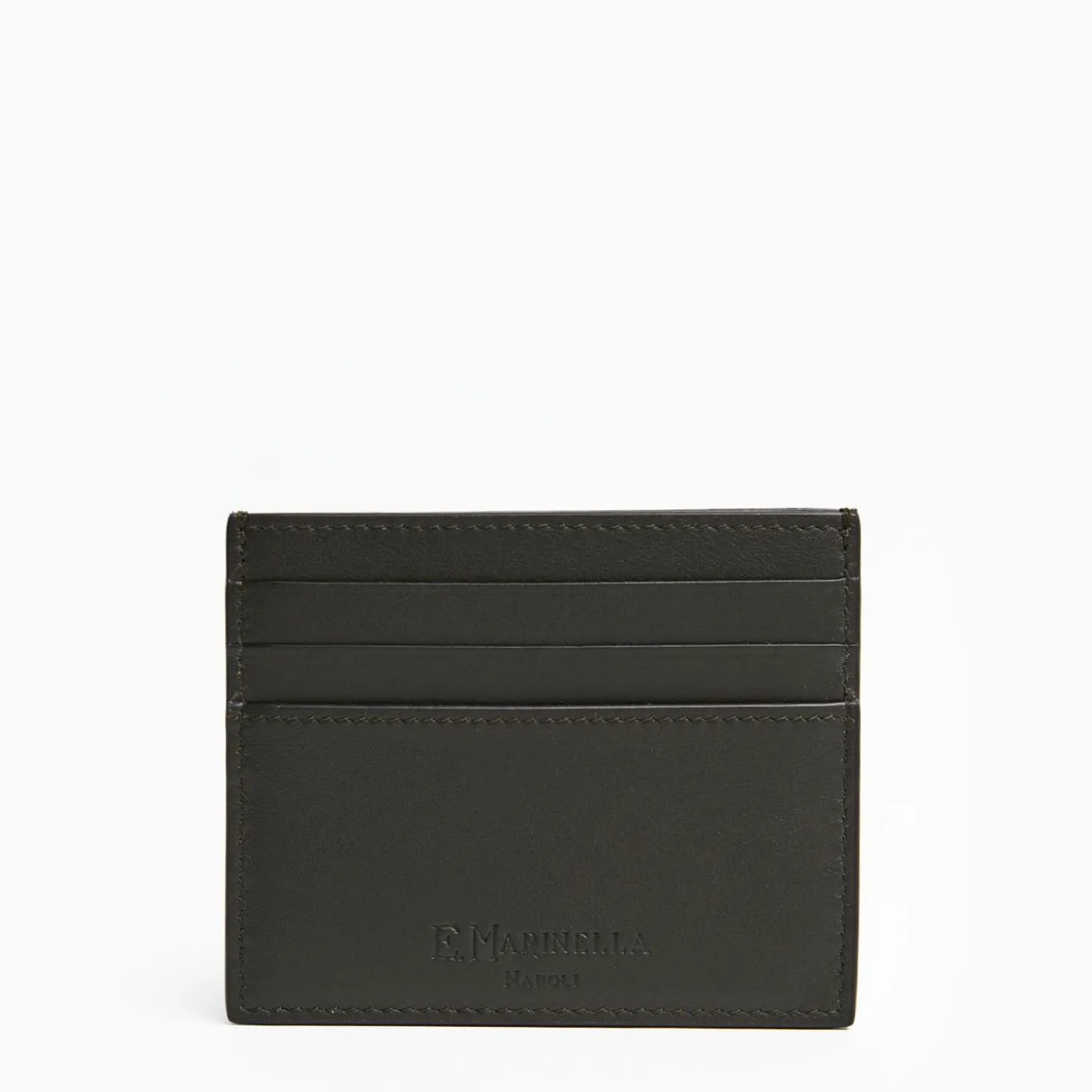 Dark Green Leather Credit Card Holder - 7 Compartments