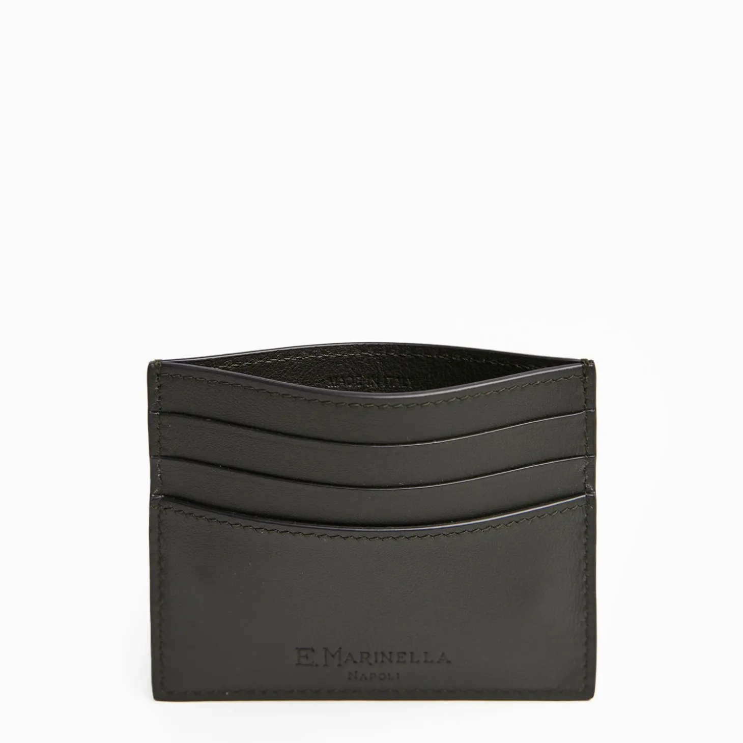 Dark Green Leather Credit Card Holder - 7 Compartments