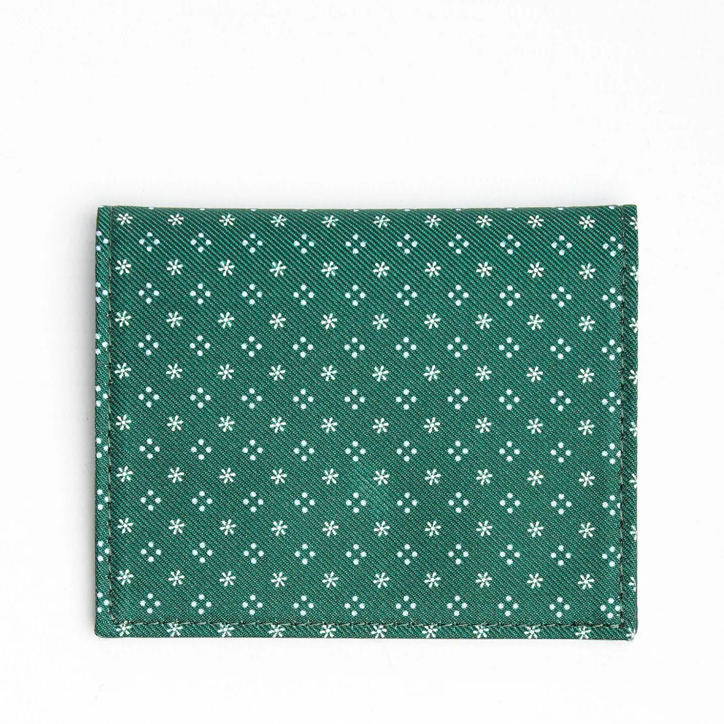 Dark Green Leather Folding Card Holder - 10 Compartments