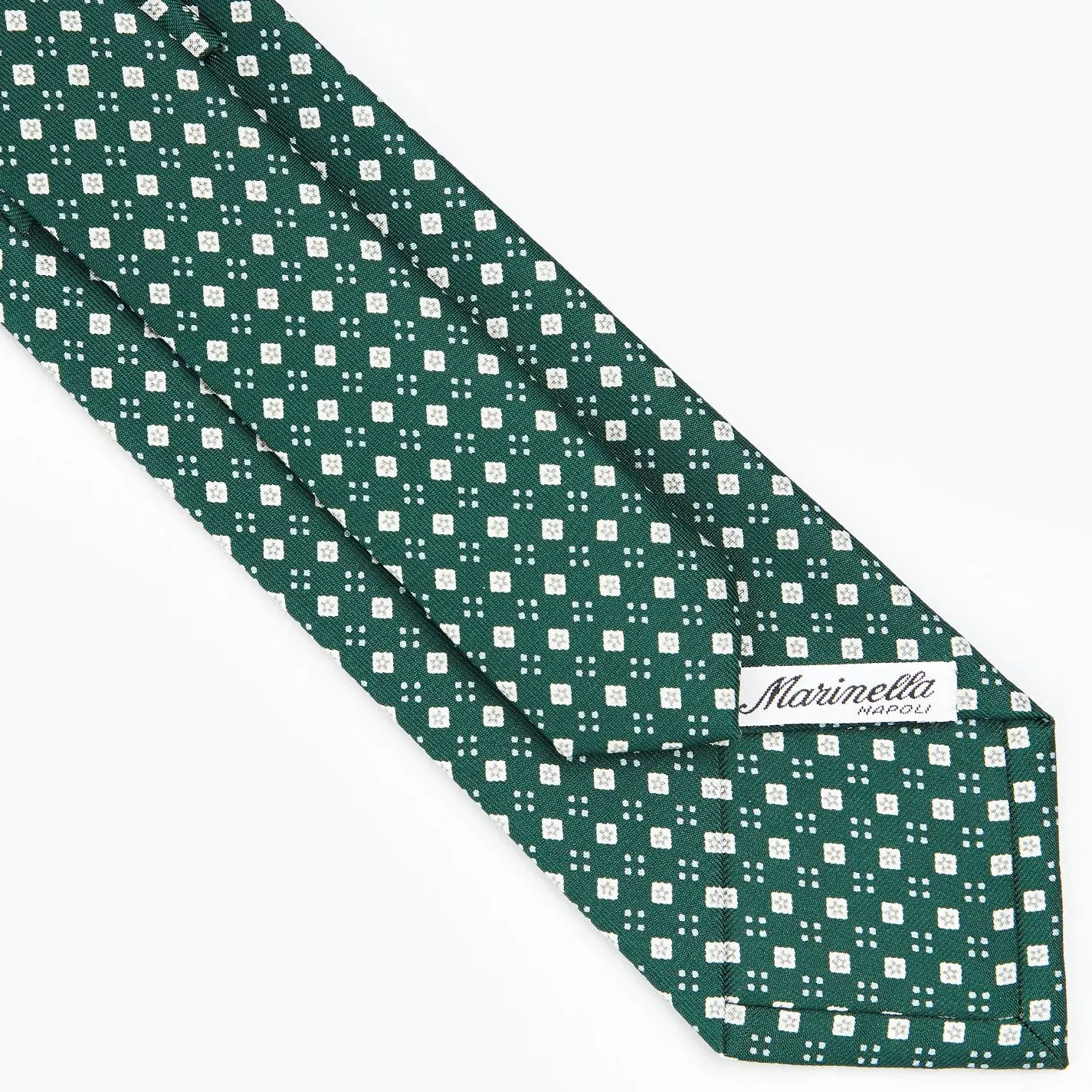 Dark Green Sartorial Classic Silk Tie - Small Flower Pattern